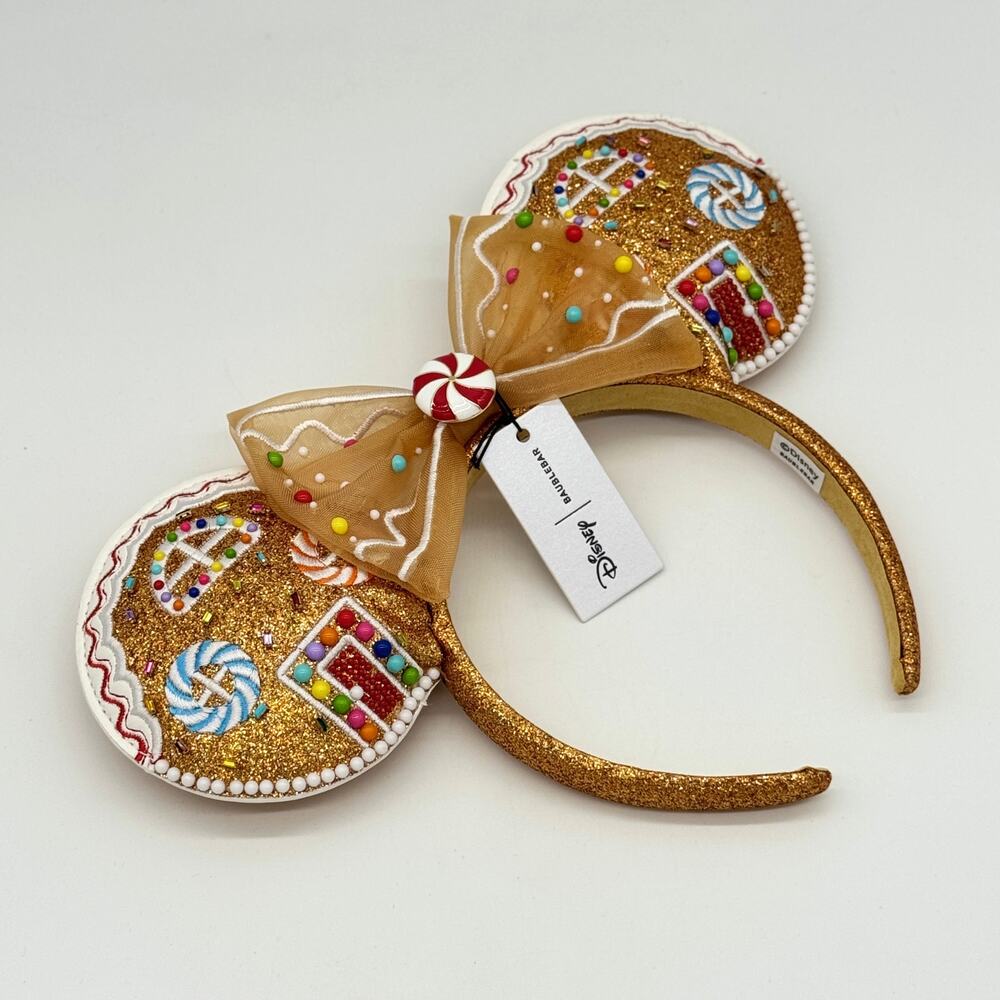 Baublebar Disney Gingerbread House Christmas Minnie Mouse Ears Headband NEW